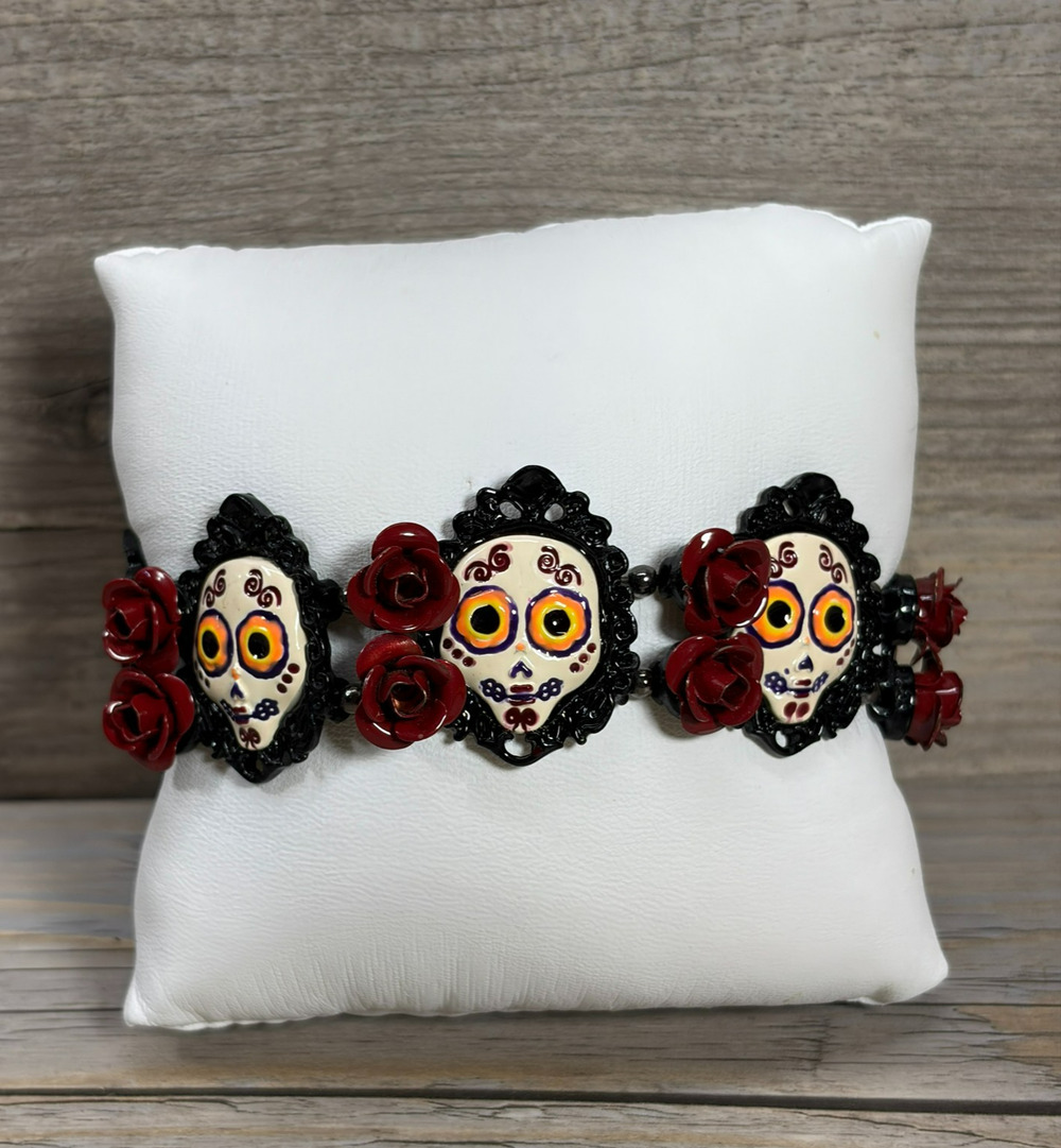 The Book Of Life Skull & Rose Bead Stretch Bracelet Día de los Muertos